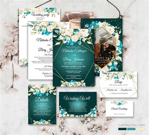 purple turquoise wedding invitations